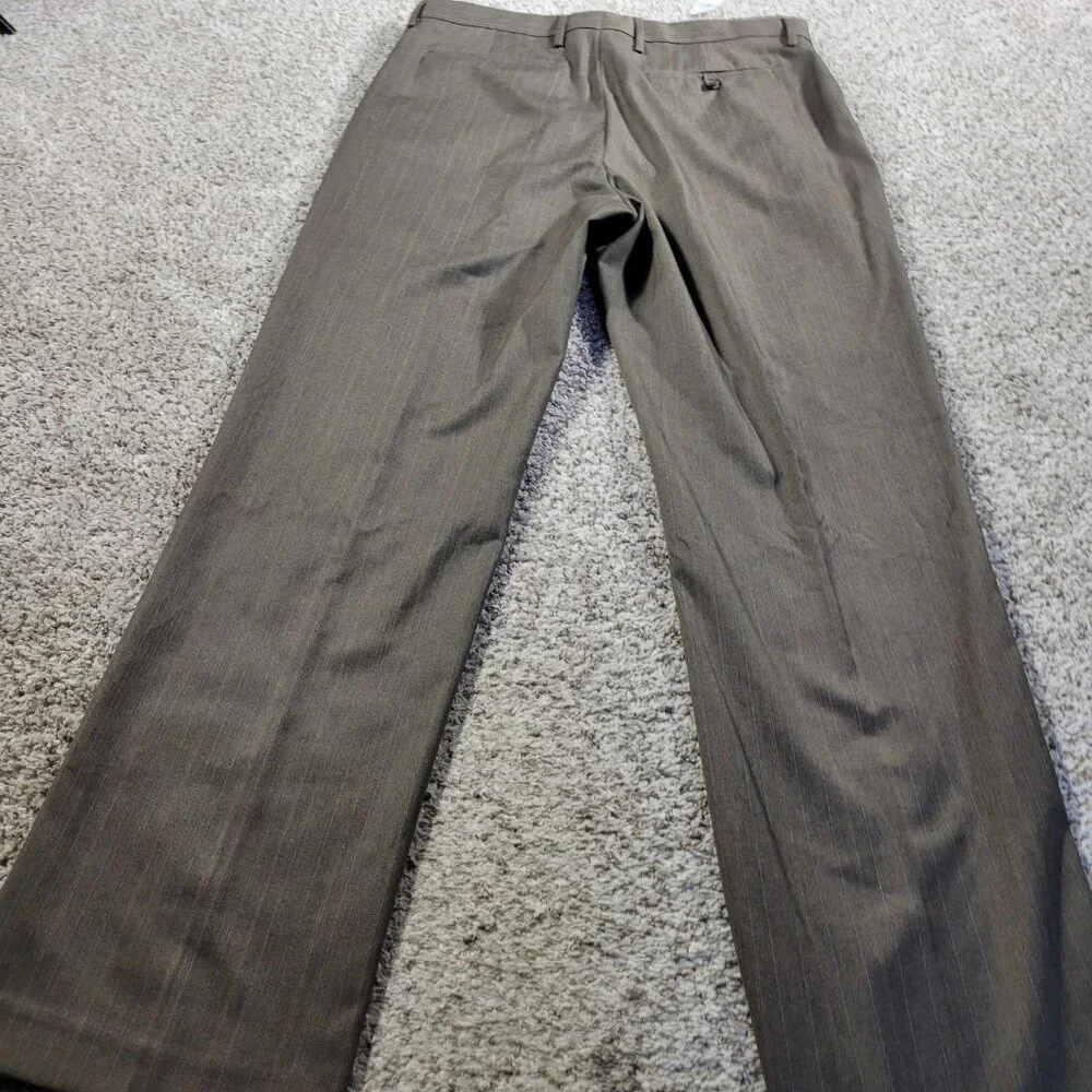 Banana Republic Pants Mens 35x32 Tag 34x32 Brown Pinstripe Poly Blend Tags